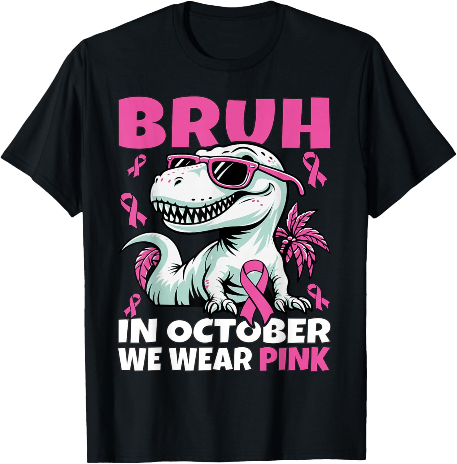 Bruh in October We Wear Pink Breast Cancer Awareness for Boy