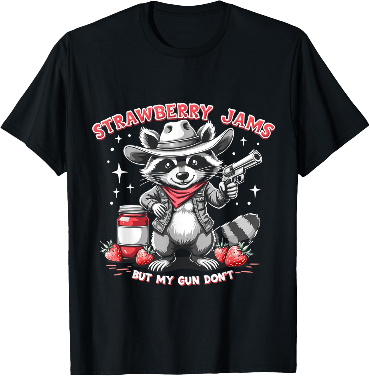 Strawberry Jams But My Gun Dont Meme Funny Raccoon