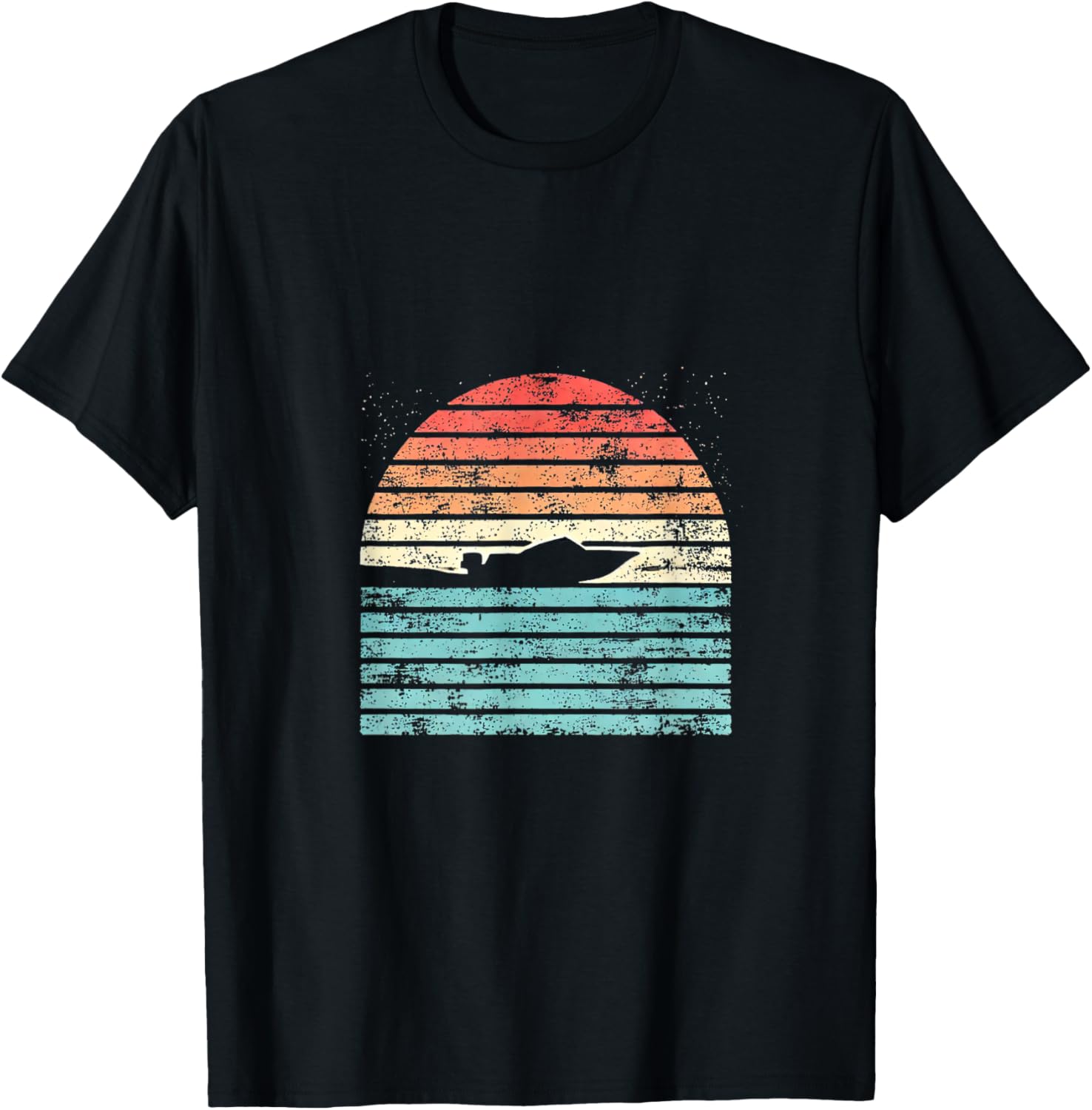 Retro Sunset Boat