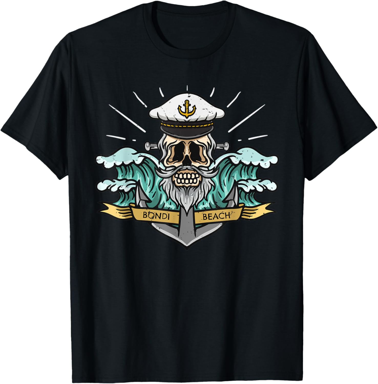 Bondi Beach Australia Sea Captain Pirate Skull Nautical Men Women Kids