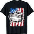 Patriotic Motorboat 4Th Of July Men American Flag