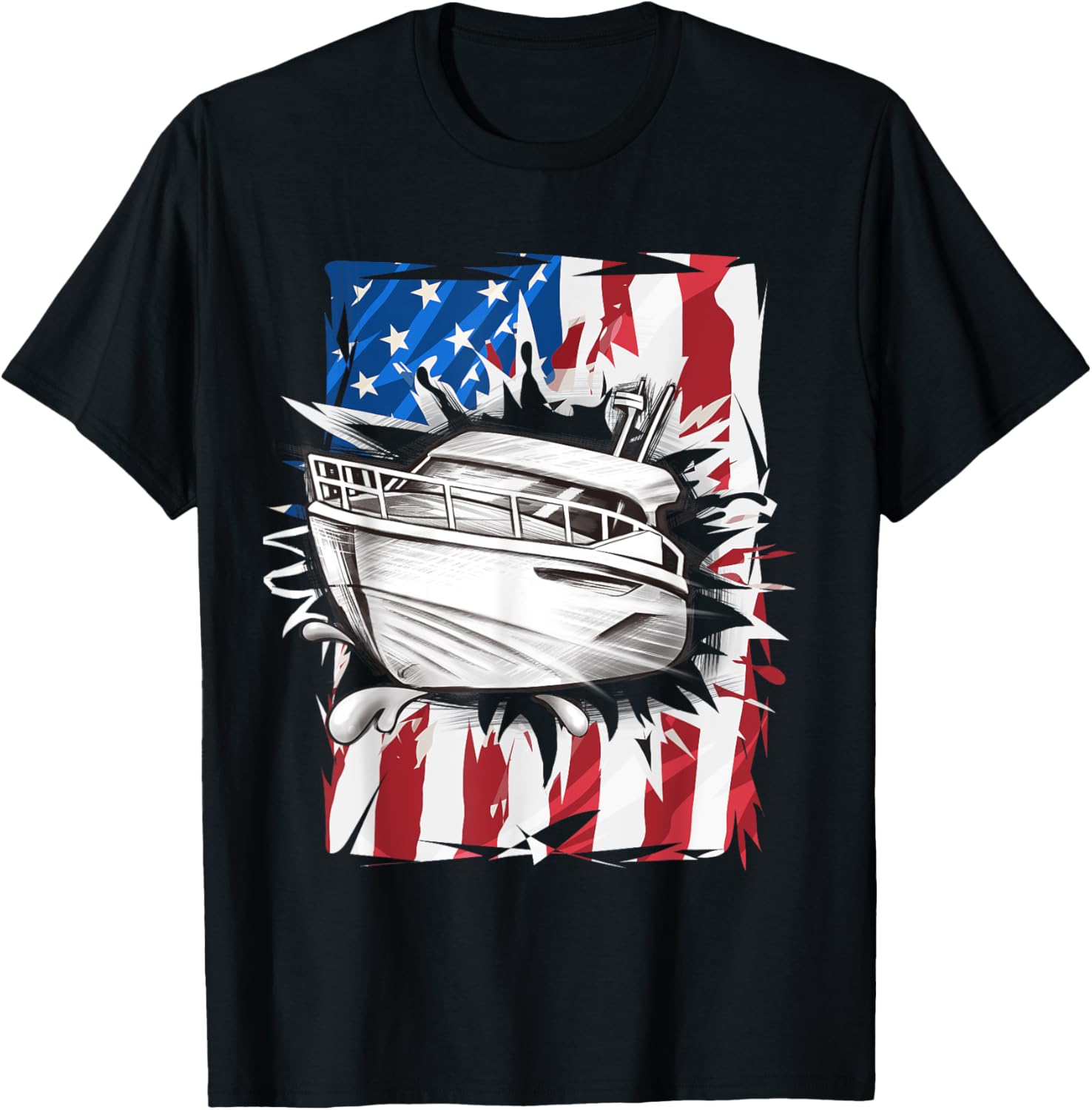 Patriotic Motorboat 4Th Of July Men American Flag