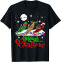 Merry Christmas Three Santa Reindeer Elf Leopard Kayak
