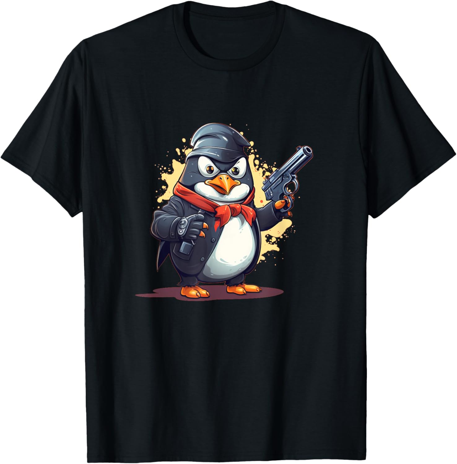 Funny Penguin With Gun For Animals Lovers