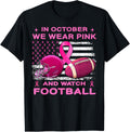 In October We Wear Pink Breast Cancer flag football men boys