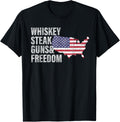 Whiskey Steak Guns Freedom T Shirt American Flag Tee