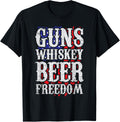 Guns Whisky Beer And Freedom Us Flag Design