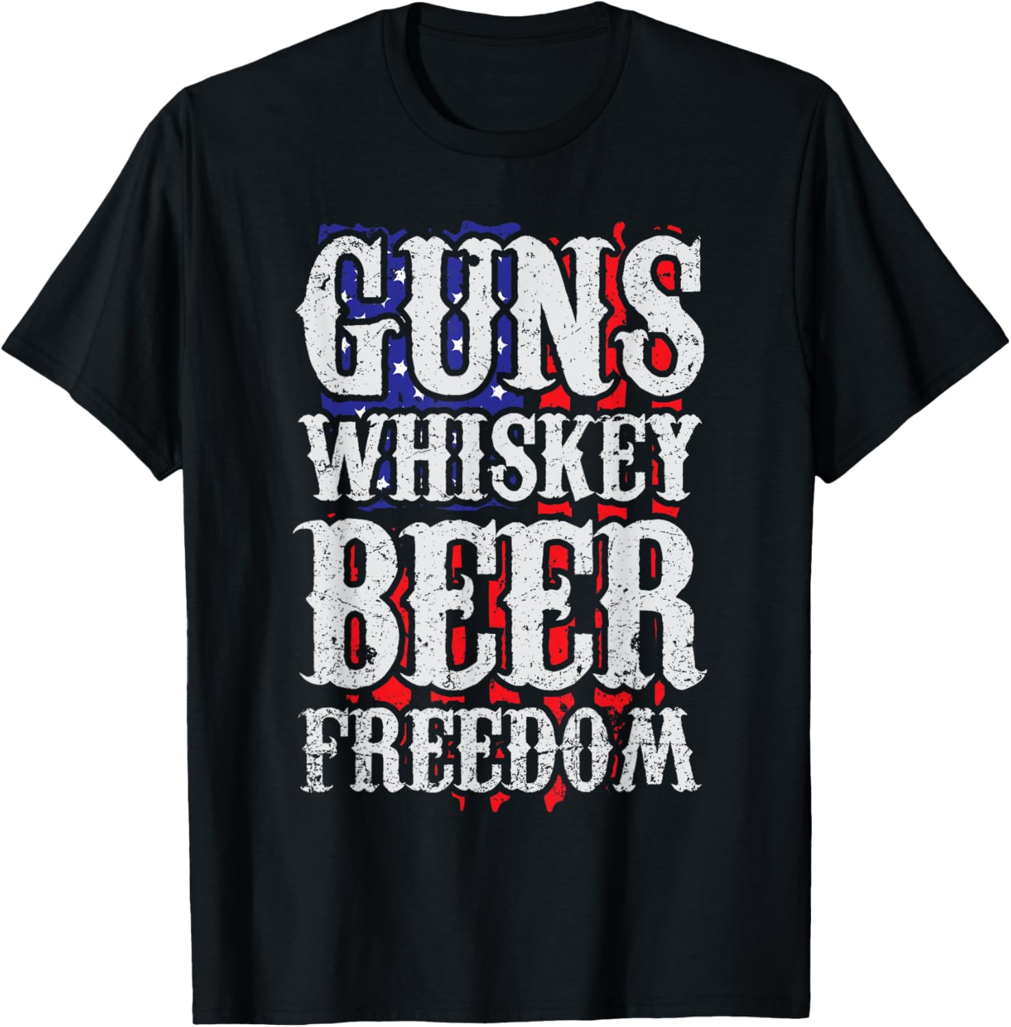 Guns Whisky Beer And Freedom Us Flag Design