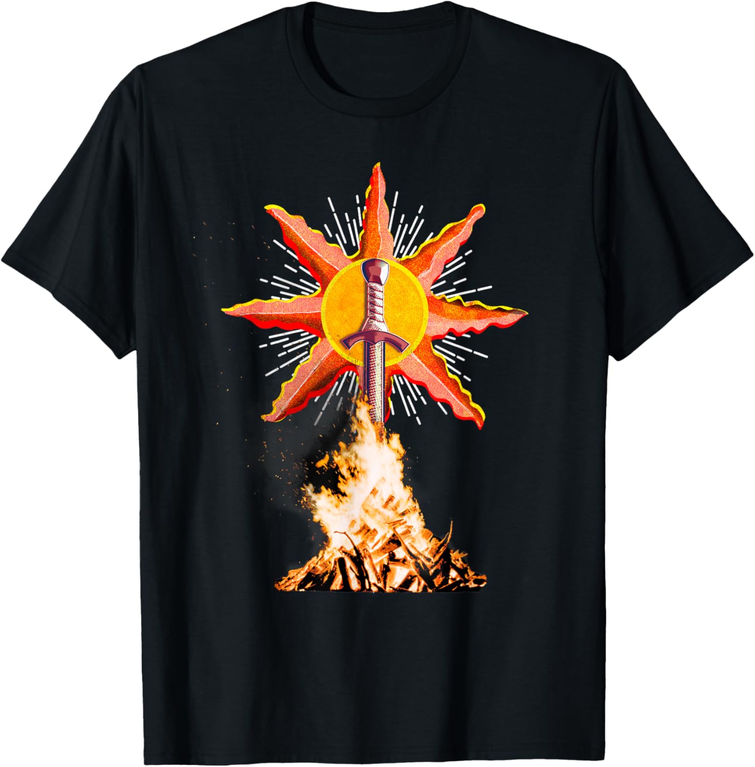Bonfire Ahead Gamers Tee Shirt For souls in dark places
