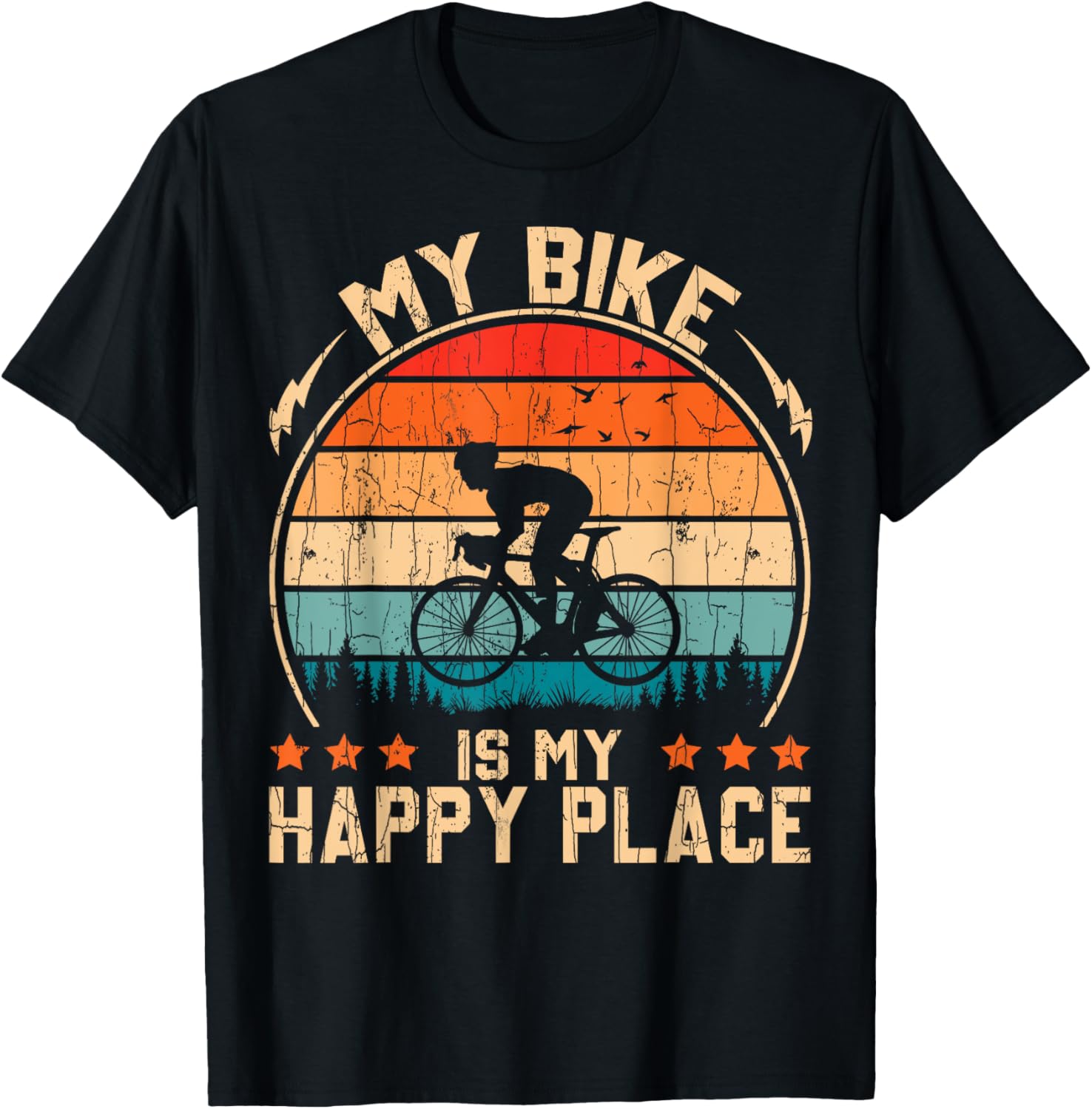 My Bike is My Happy Place Funny Cyclist Bike