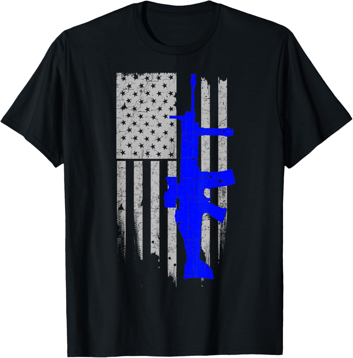 Fn Scar Stars Stripes Flag Shirt Blue