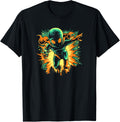 Retro Martian Alien Running With Ray Gun
