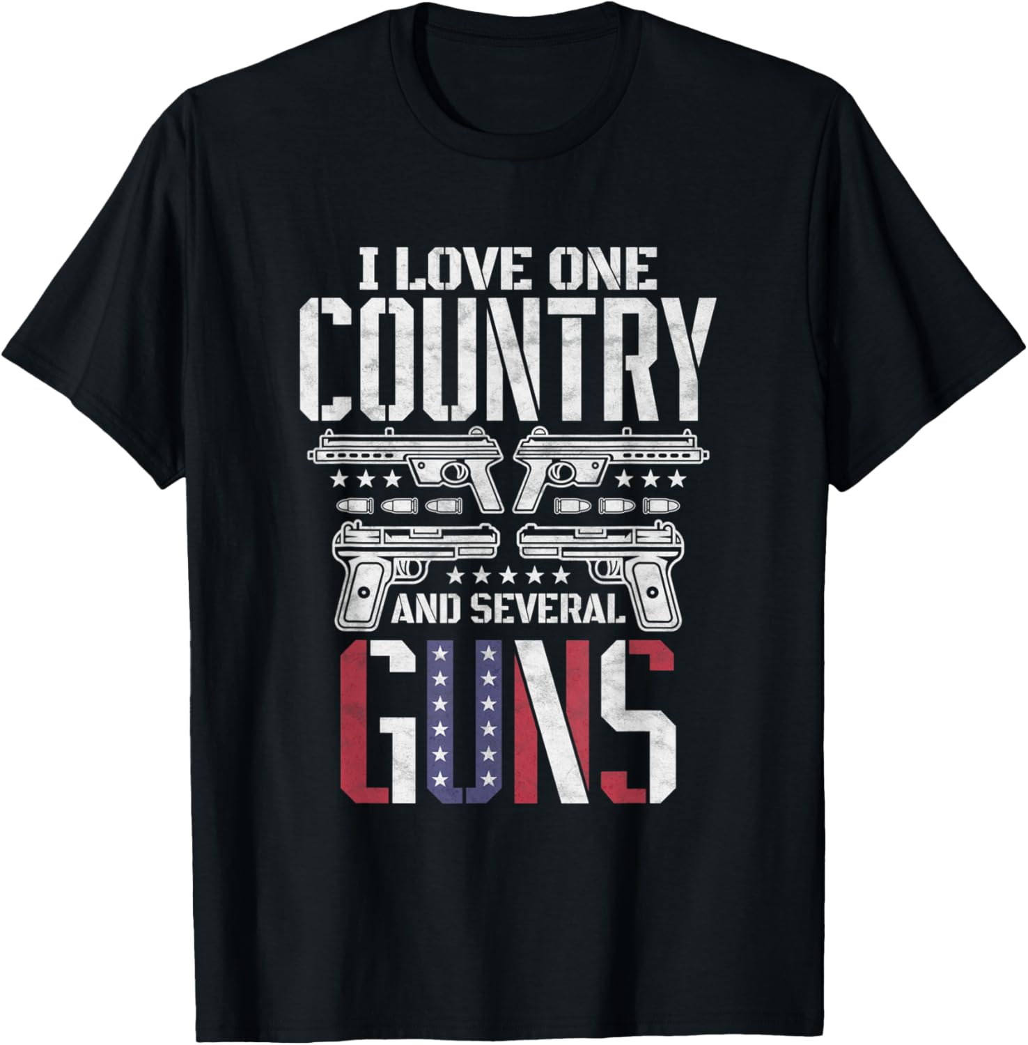 I Love One Country Several Guns Patriotic T Shirt Women Men
