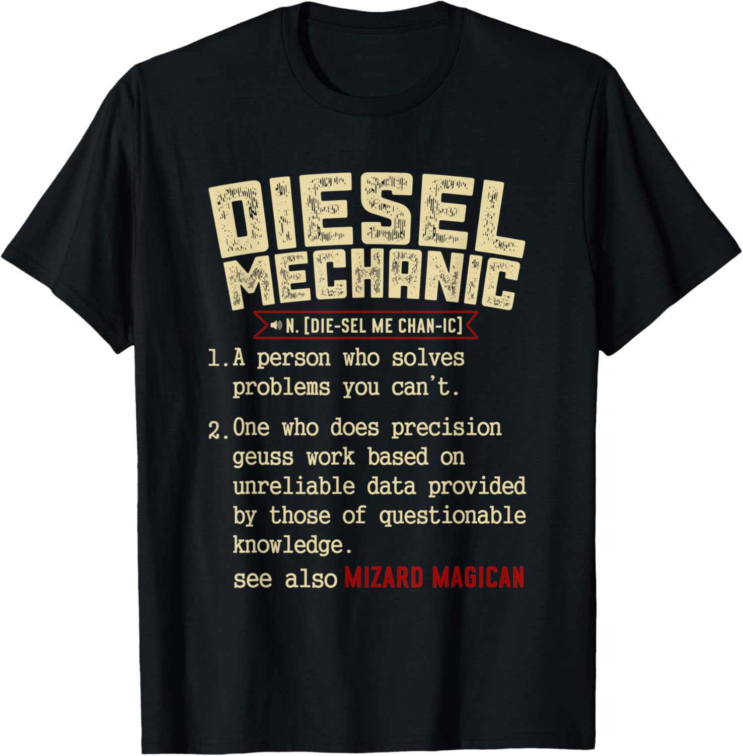 Diesel Mechanic Definition Distressed Retro Design