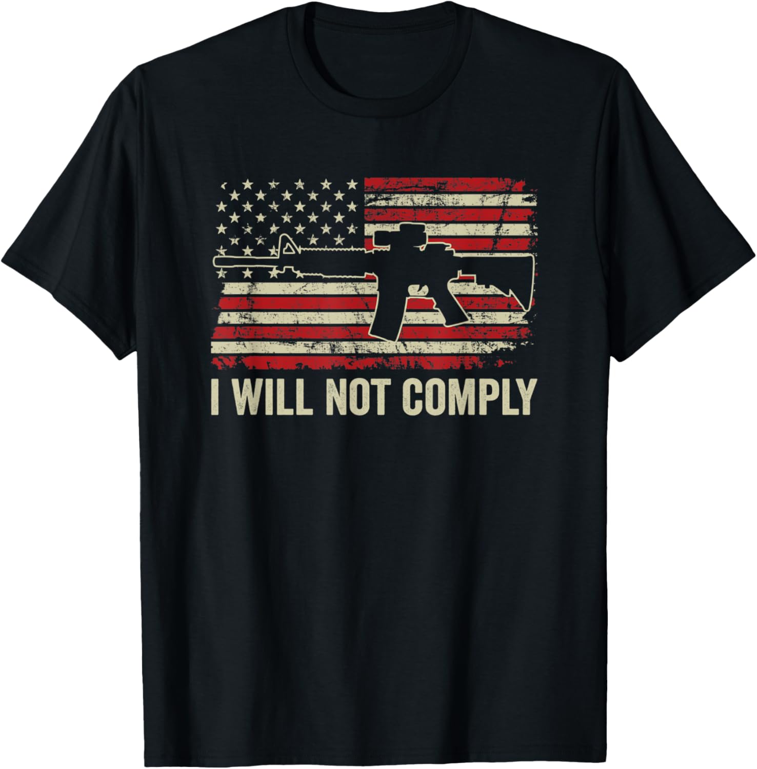 I Will Not Comply Vintage Usa Patriotic Pro Gun Flag