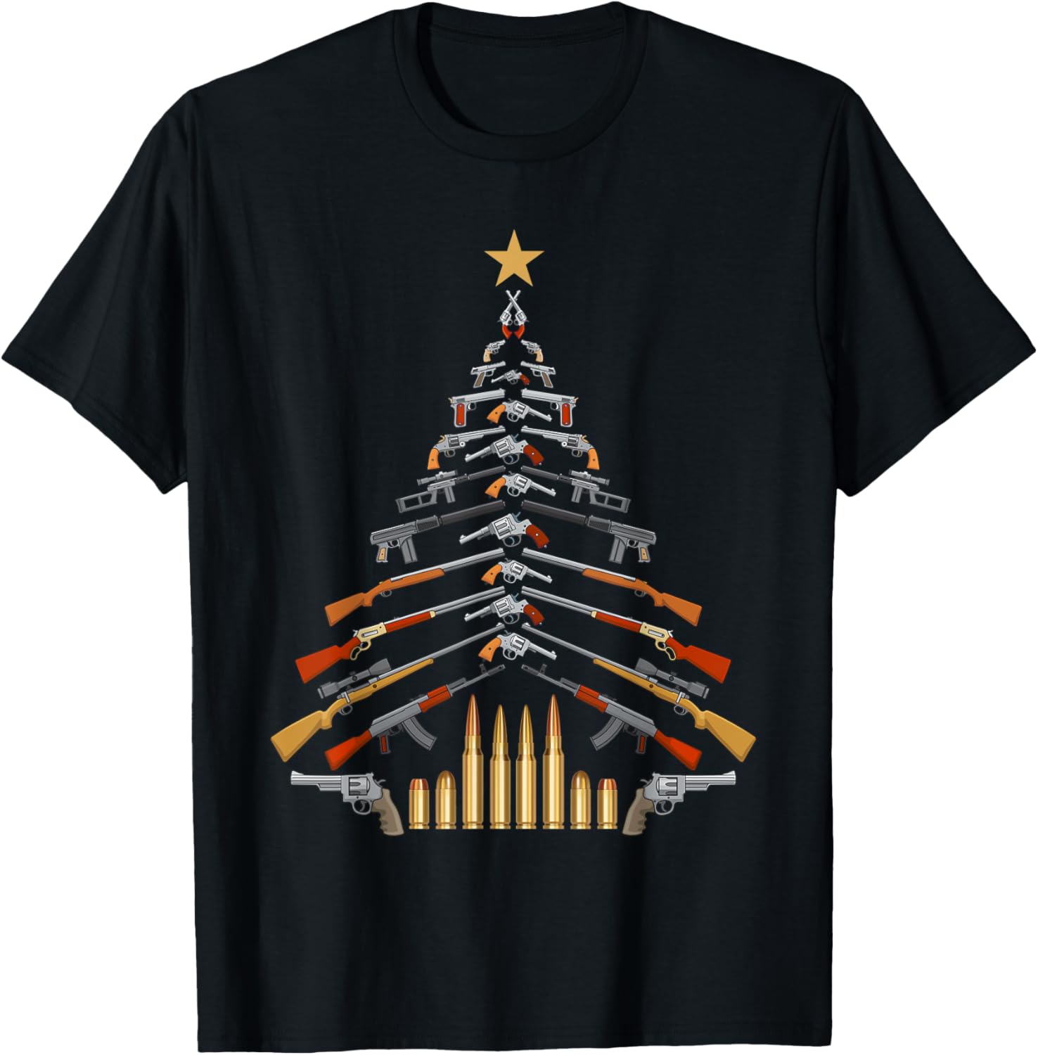 Gun Lovers Military Veteran Holiday Guns Christmas Tree