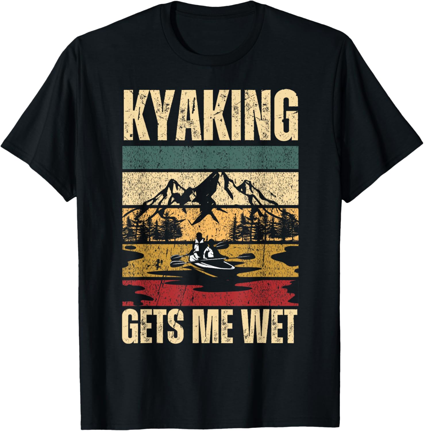 Retro Kayaking Art Men Women Kayak Lover Kayaker