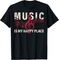 Music Lover Retro Vintage Rock On Music Is My Happy Place