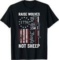 Raise Wolves Not Sheep Ar15 Usa Flag Pro Guns Funny Gun Women