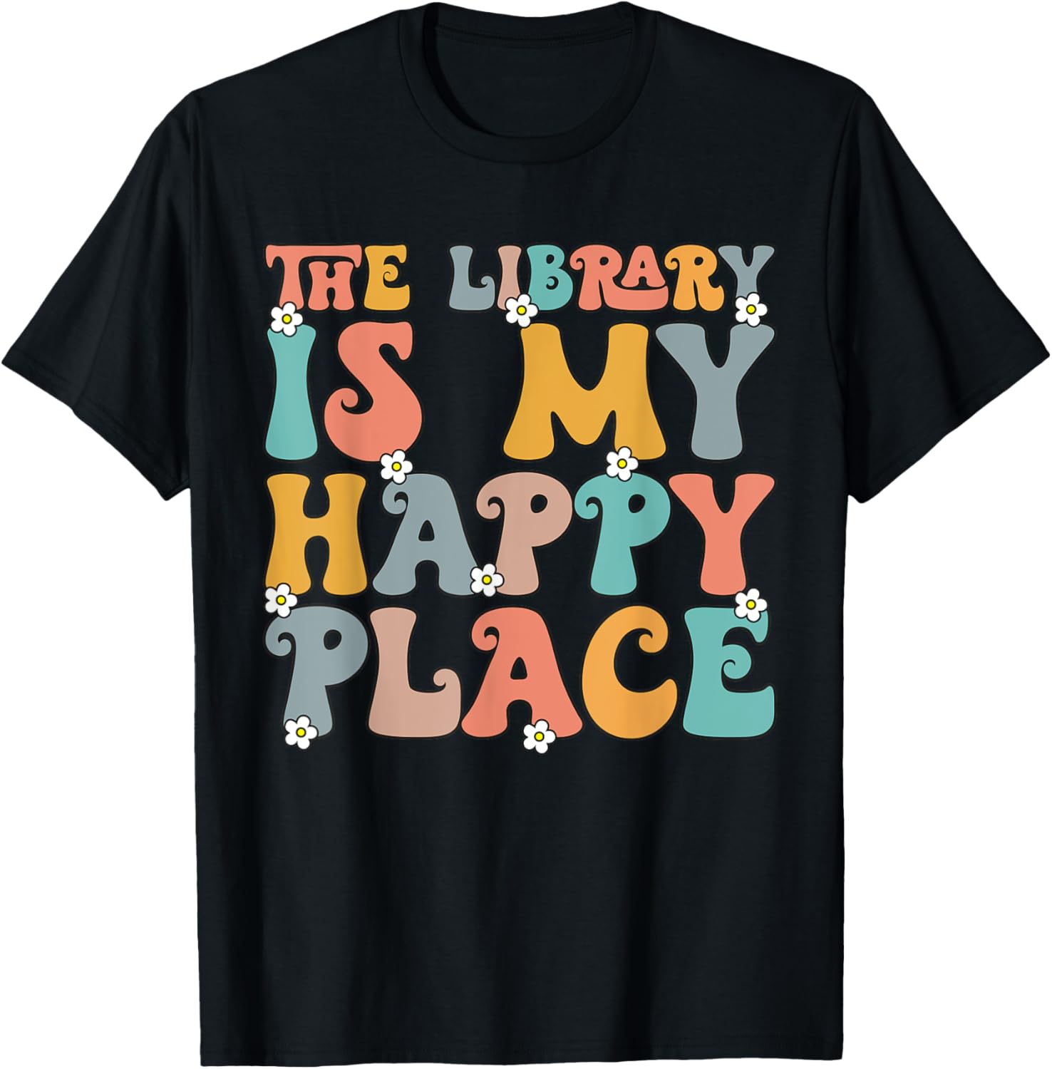 Groovy Bookworm Librarian The Library Is My Happy Place Book