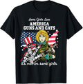 Some Girls Love America Guns Cats Funny Female Pro Gun