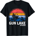 Vintage Retro Michigan Gun Lake Summer Fishing Men Women