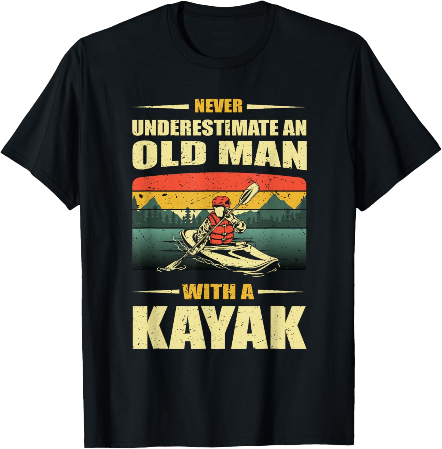 Funny Old Man Kayaking Kayak Kayaker Boating Lover