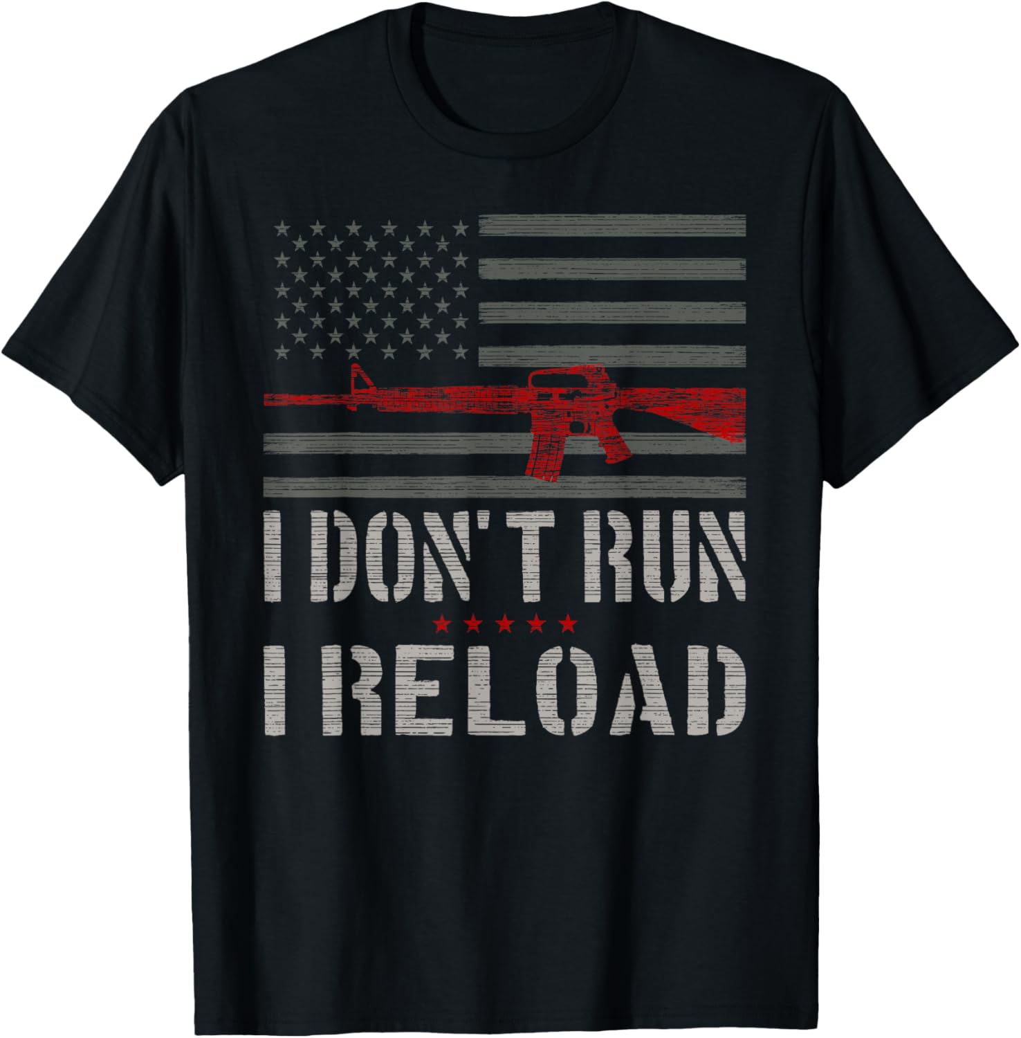 Vintage Us Flag Us Patriots I Dont Run I Reload Gun