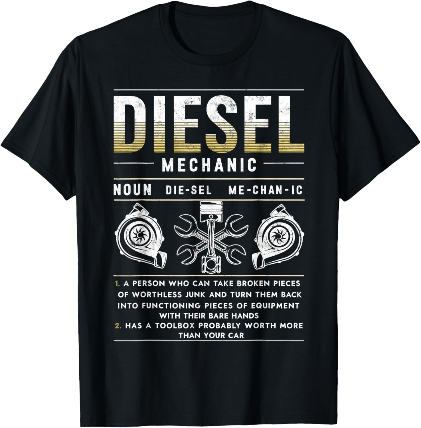 Funny Diesel Mechanic Definition Repair Guy Garage Dad