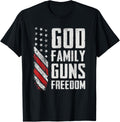 God Family Guns Freedom Pro Gun Christian Usa Flag Women Men