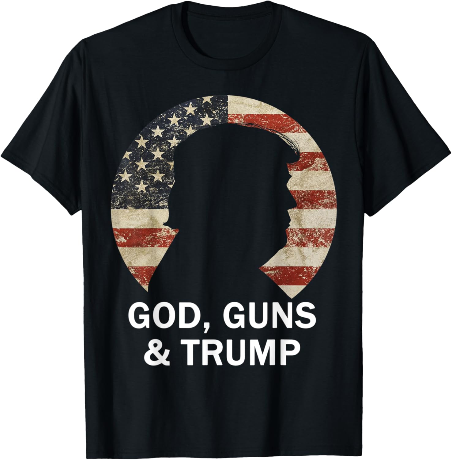 God Guns Trump Vintage American Flag Republican T Shirt Women Men