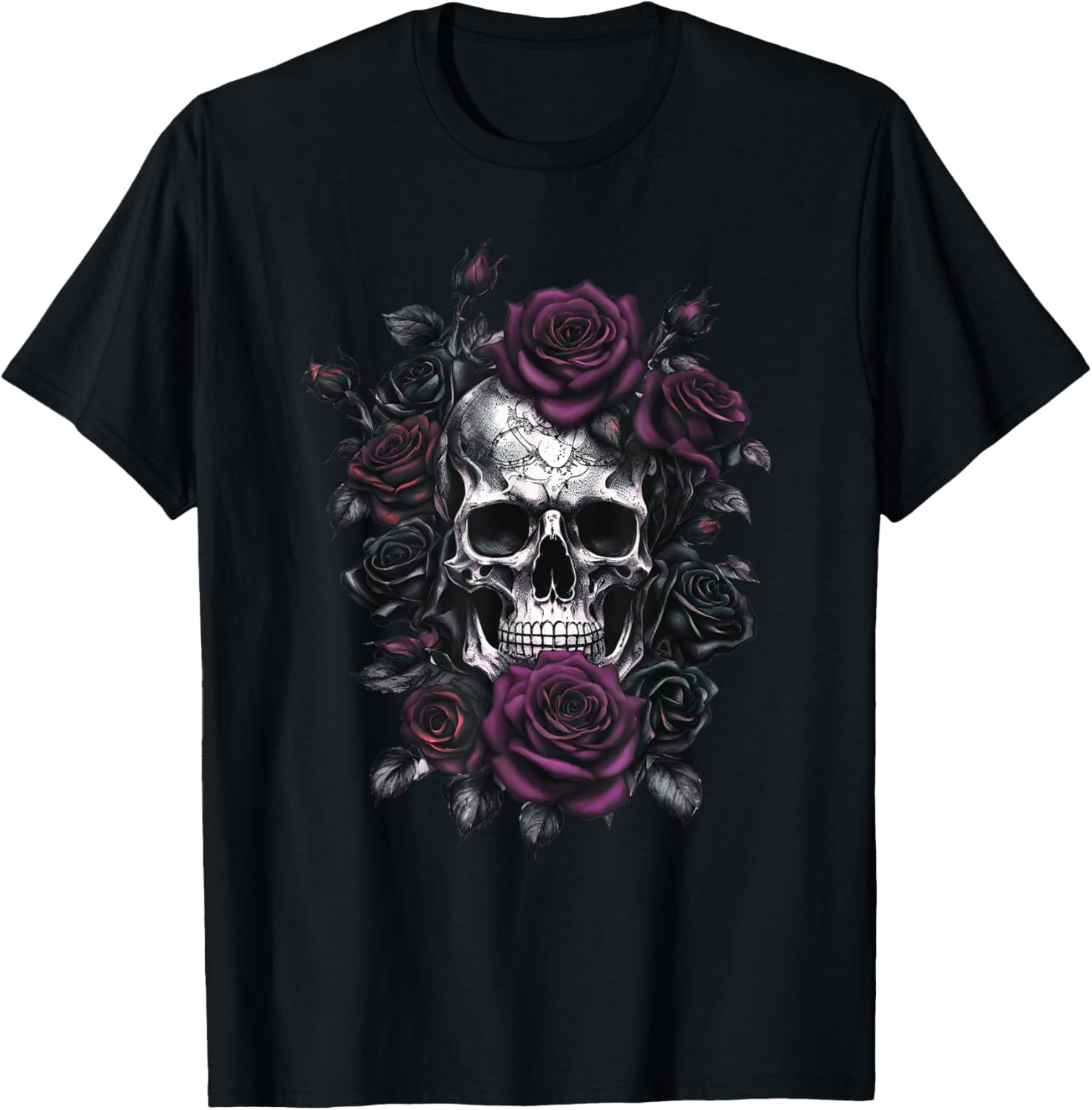 Skeleton Metalhead Skulls Roses Metal Rock Purple Roses