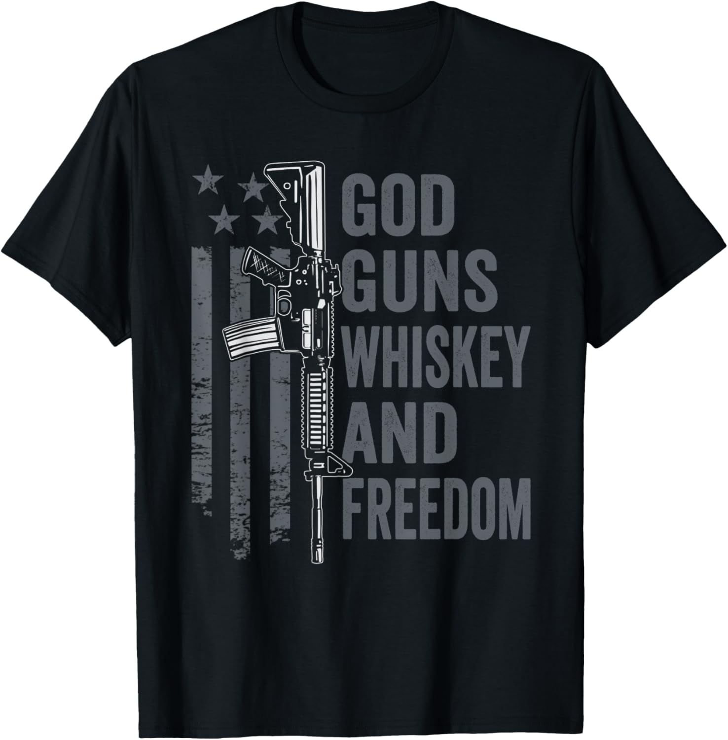 God Guns Whiskey Freedom Pro Gun Ar15 Usa Flag Guns