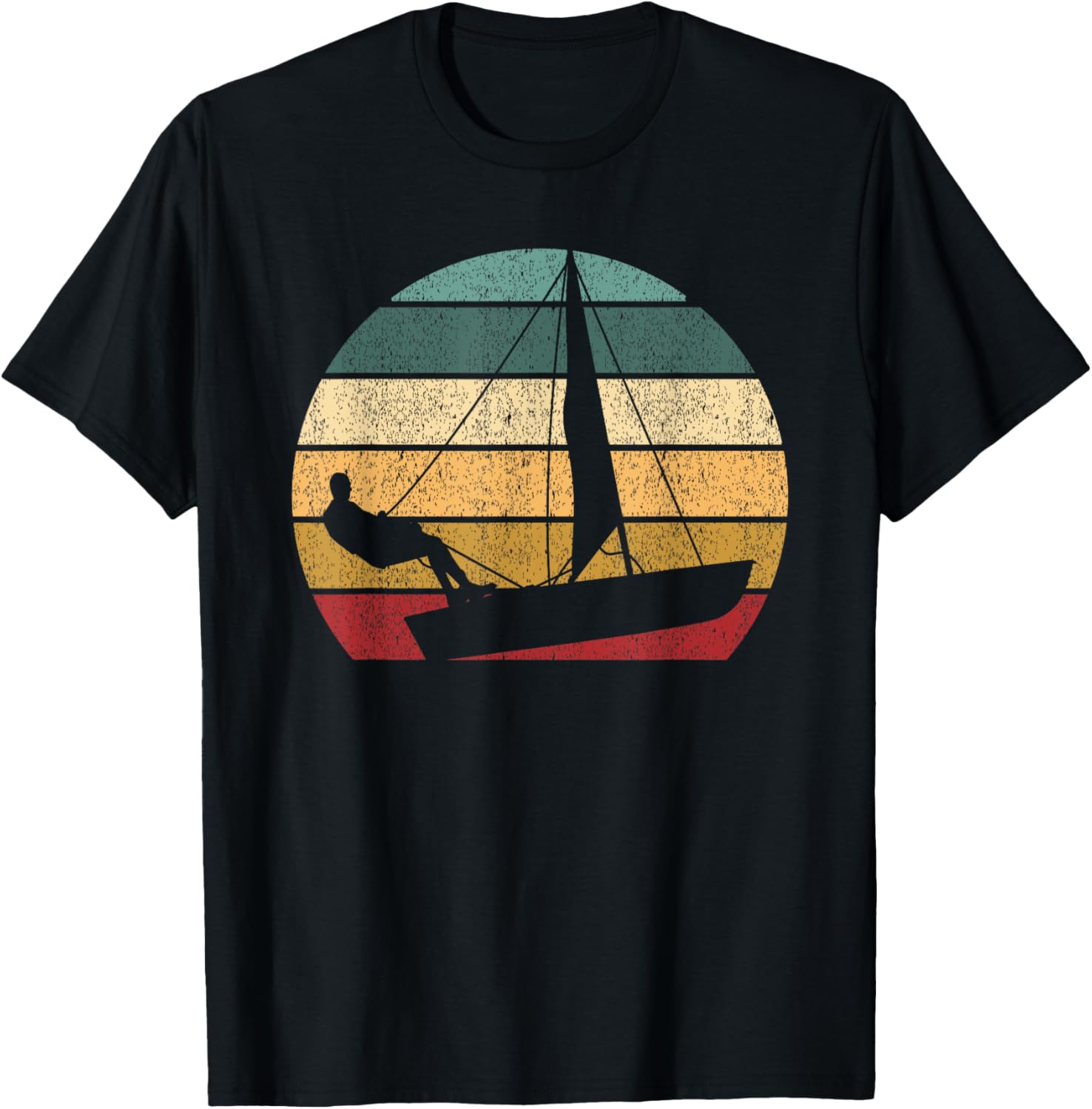 Retro Sunset Sailing Ocean Boating Boat Sailboat Boater