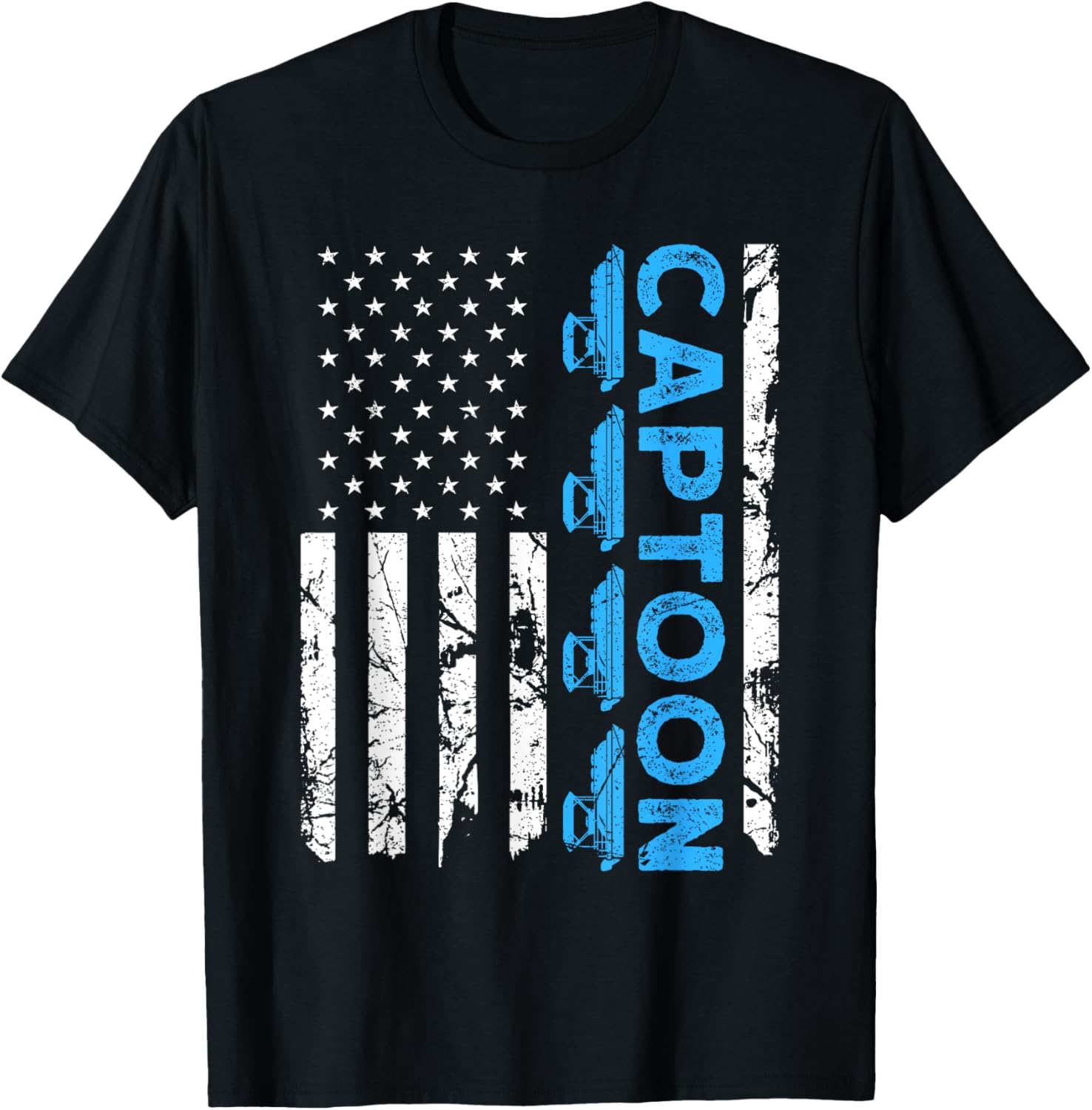 Captoon American Flag Patriotic Pontoon Boat Captain
