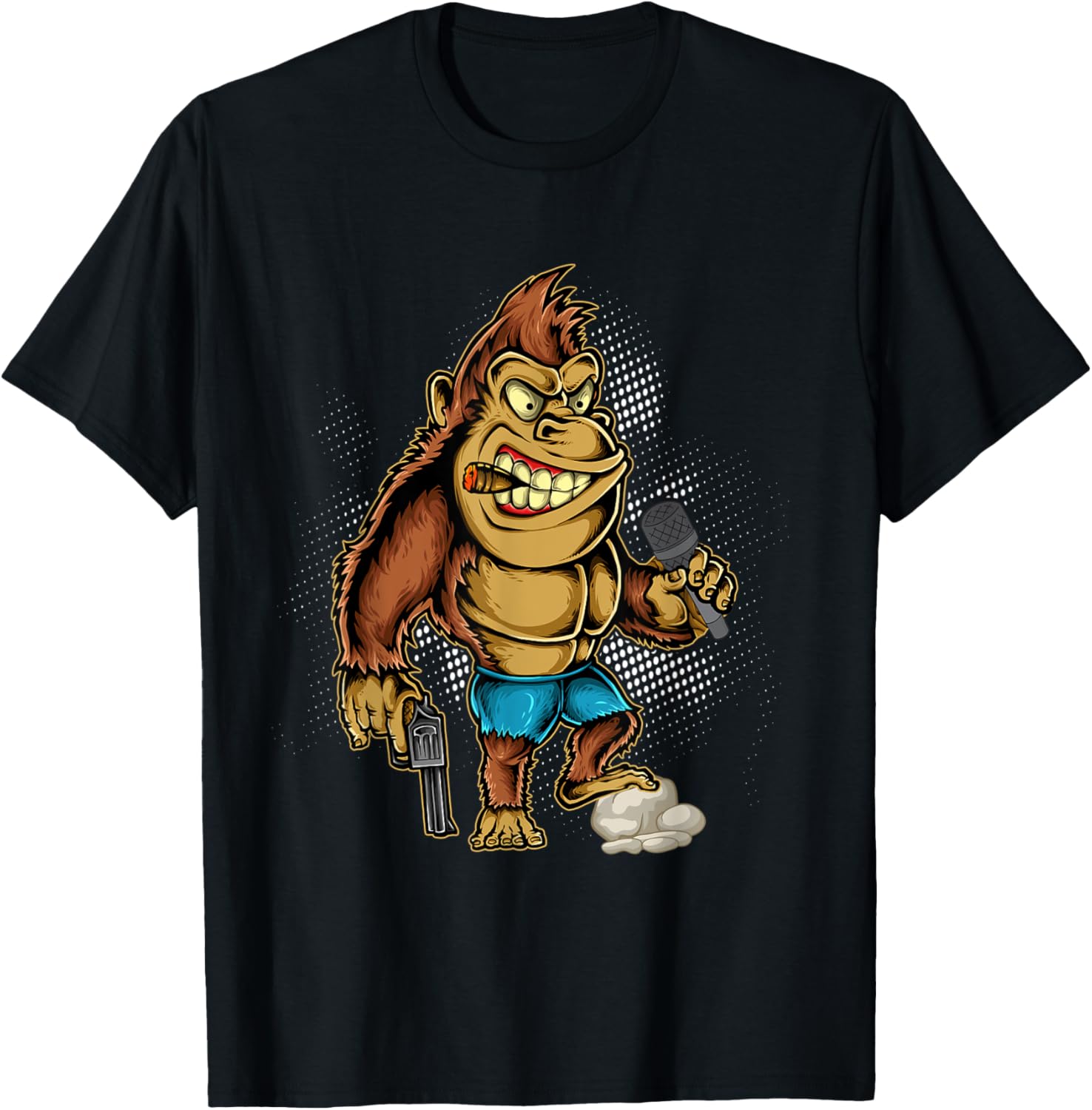 Gorilla Singing Awesome Gorilla With Gun Mic Cigar