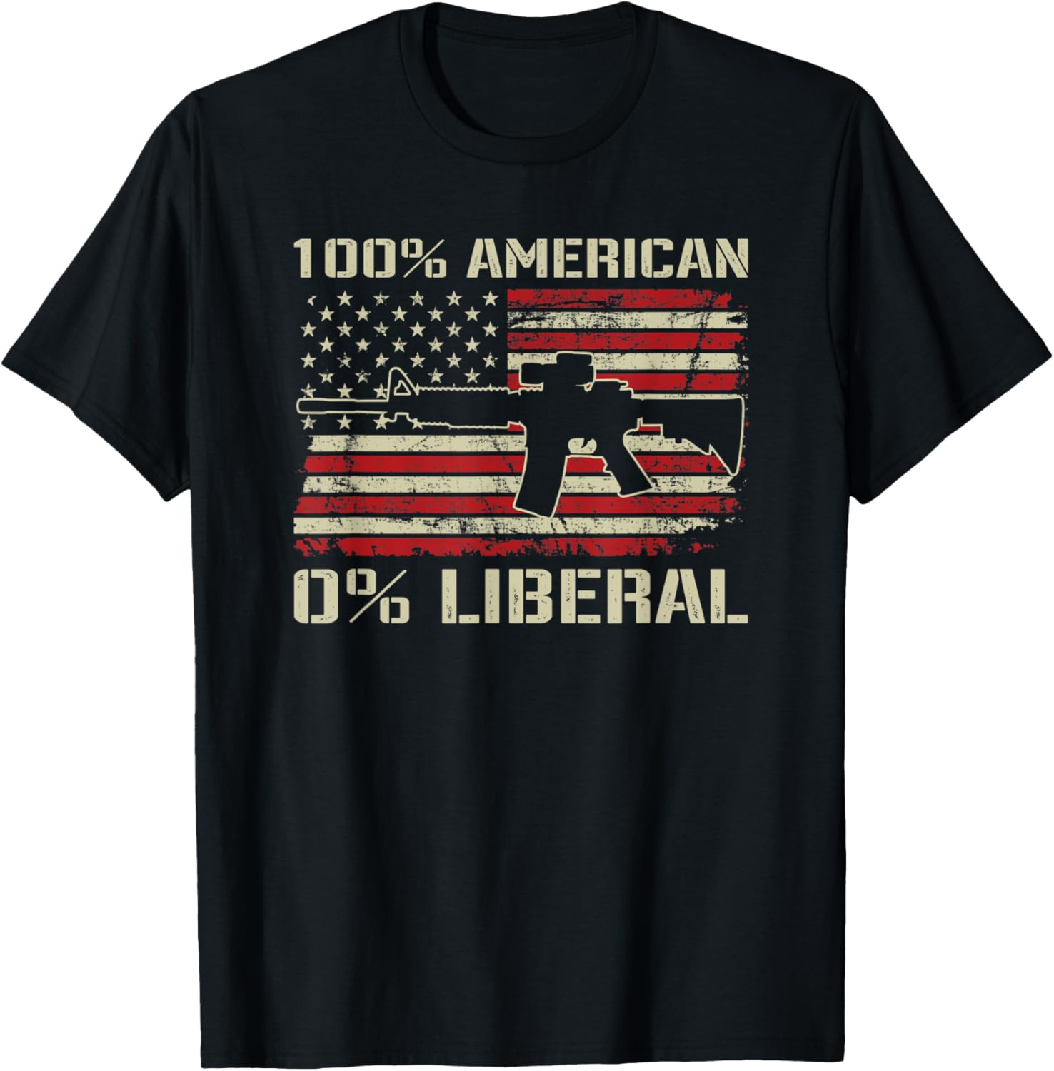 100 American 0 Liberal Funny Ar15 Pro Gun Rights Flag