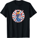 Distressed Retro Pinup Cowgirl American Flag Popping Guns
