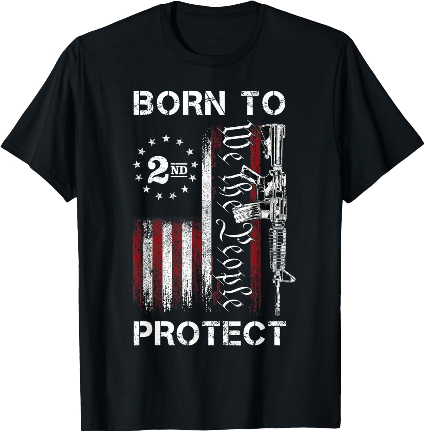Gun American Flag Born To Protect Pro Gun 2Nd Amendment