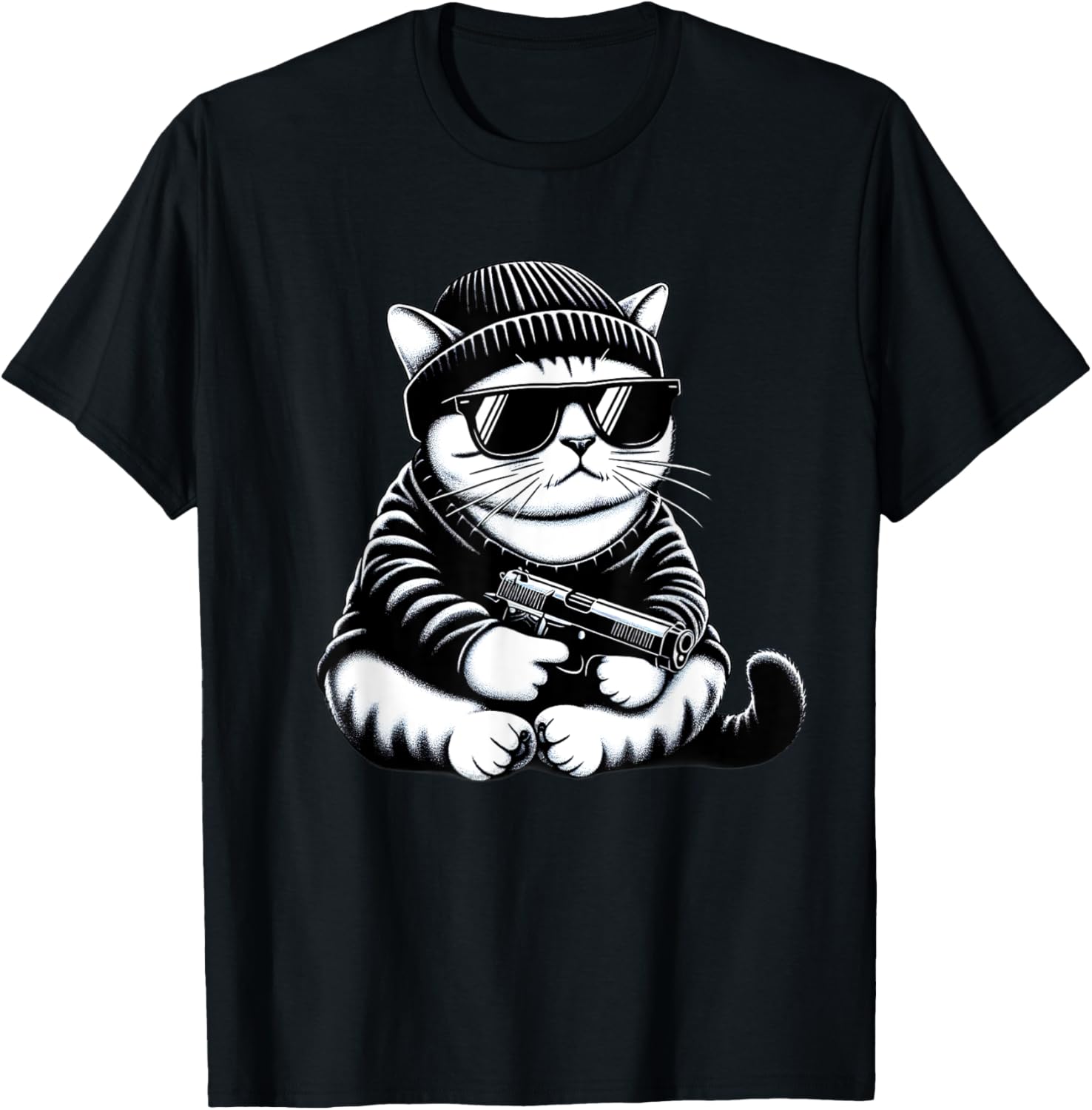 Thug Cat Gangster Kitty Cat With Gun Funny Cat Lovers Design
