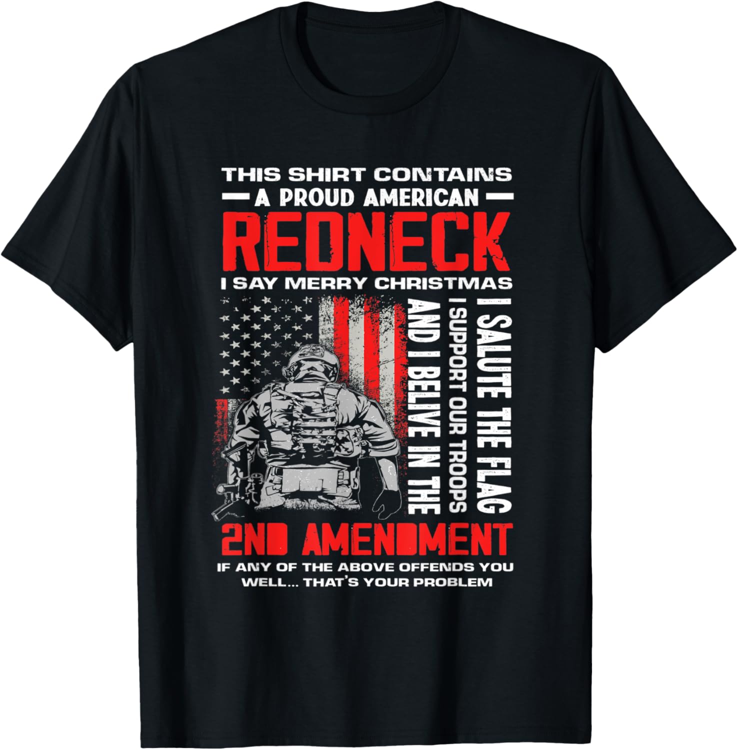 Proud American Support Guns Troops Funny Gun Owner