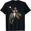 Gun Jesus Riding A T Rex Dinosaur Funny Christian Dino Lover