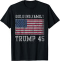 Trump 45 T Shirt God Guns Family Shirt