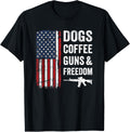 Dogs Coffee Guns Freedom Usa Flag Pro Guns Funny Gun