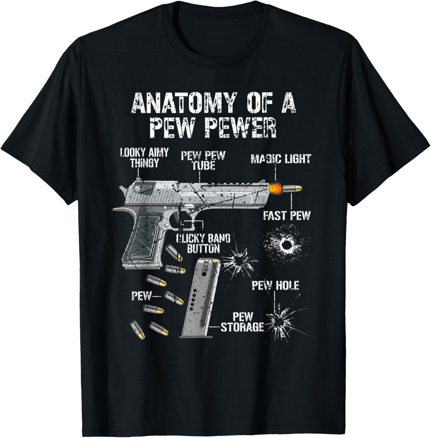 Vintage Anatomy Of A Pew Pewer Anti Woke Retro Pro Gun