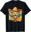 Mexican Sugar Skull T Shirt Guns Sombrero Cinco De Mayo Men
