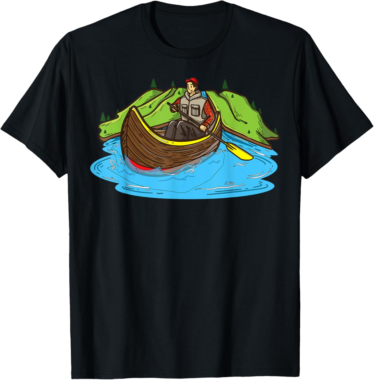 Fun Cartoon Fishing Scene Kids In A Boat