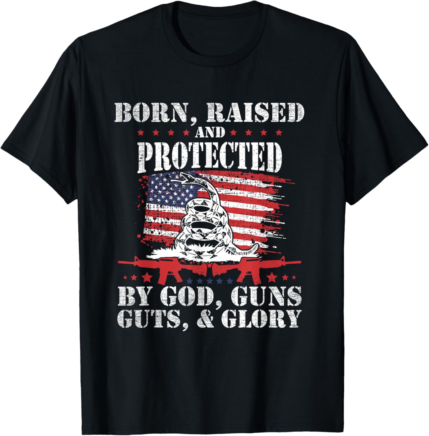 Born Raised Protected Second Amendment Gun Rights Tshirt