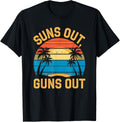 Vintage Suns Out Guns Out Gym Bro Beach Sunset Summer