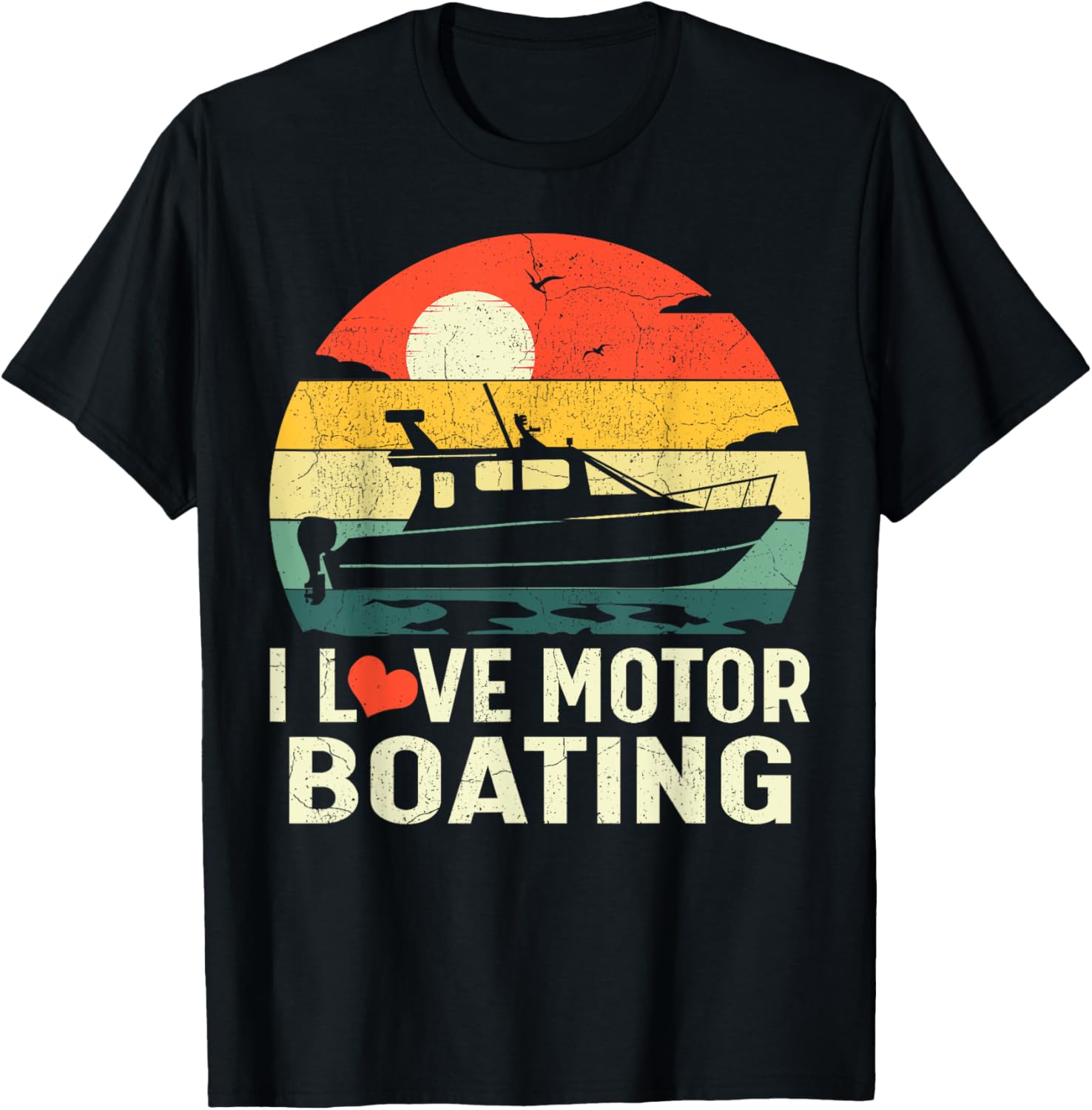 Pontoon Boat Pontooning Vintage I Love Motor Boating
